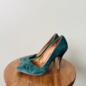 Madewell Green Suede Pointed Toe High Heels Women’s Size 6